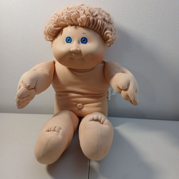 Vintage Cabbage Patch Kid Brown Hair Blue Eye Boy Doll NO CLOTHES - Picture 1 of 5